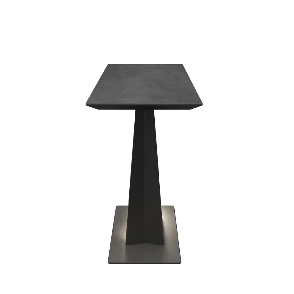 Westmere Slate Grey Ceramic Console Table – Brushed Stainless Steel Base - Image 4