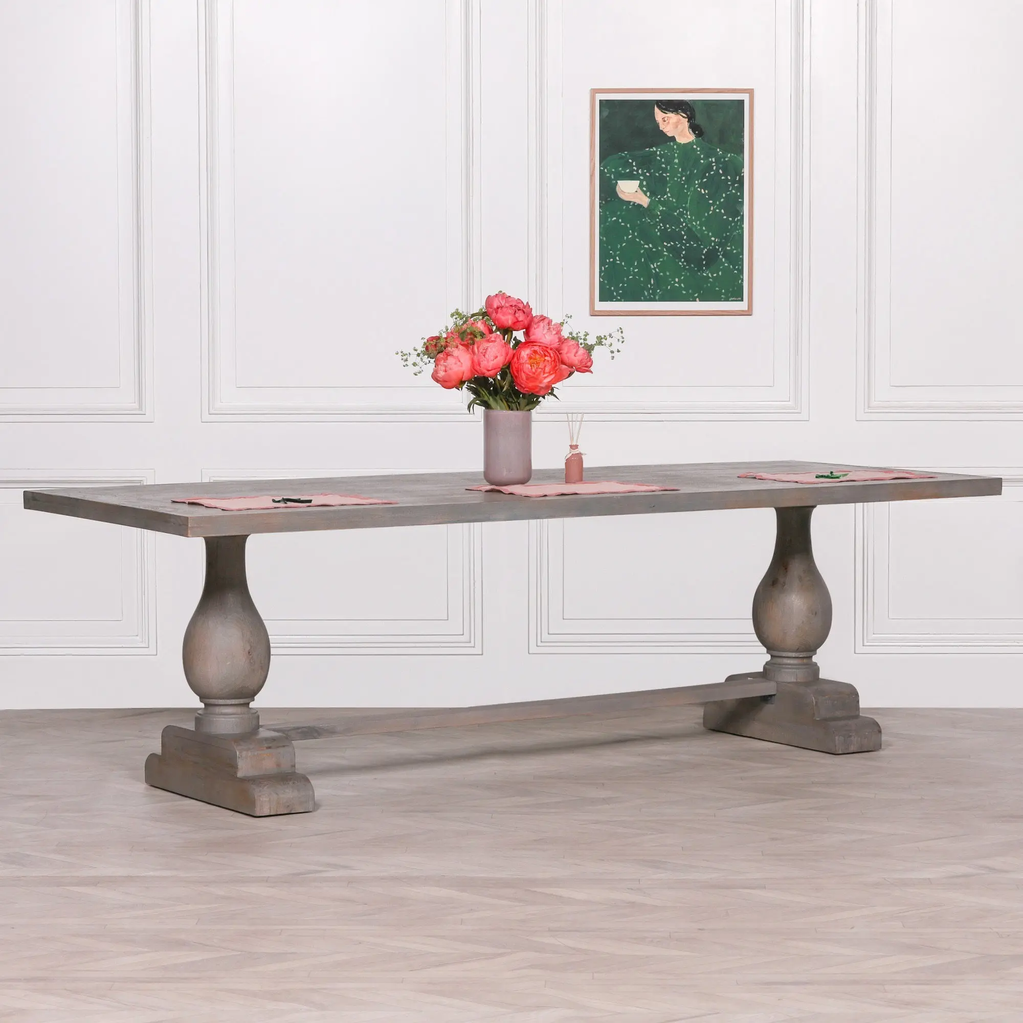 Wooden Rustic Rectangular Dining Table 260cm – Handcrafted Mango Wood Table - Image 8