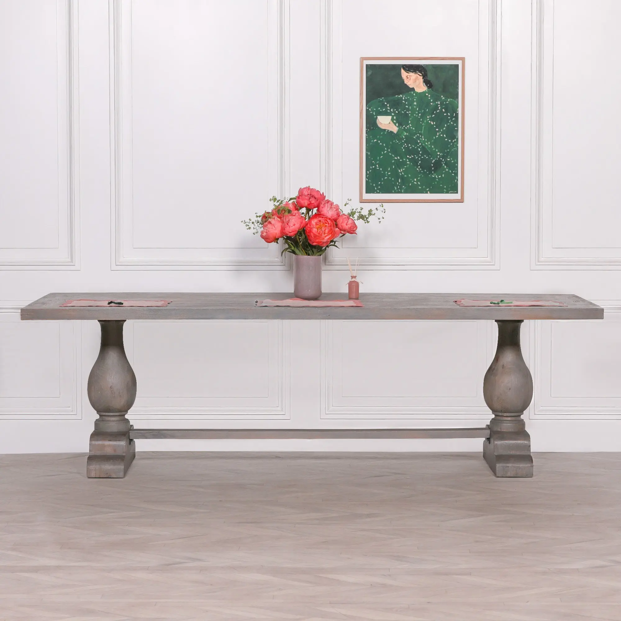 Wooden Rustic Rectangular Dining Table 260cm – Handcrafted Mango Wood Table - Image 9