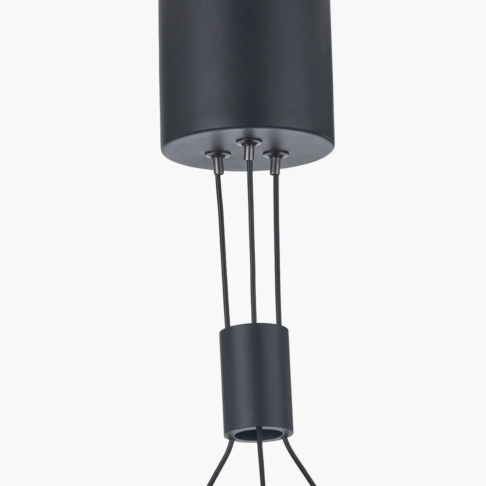 Xena Black and Rose Gold Metal 8 Light LED Pendant - Image 9